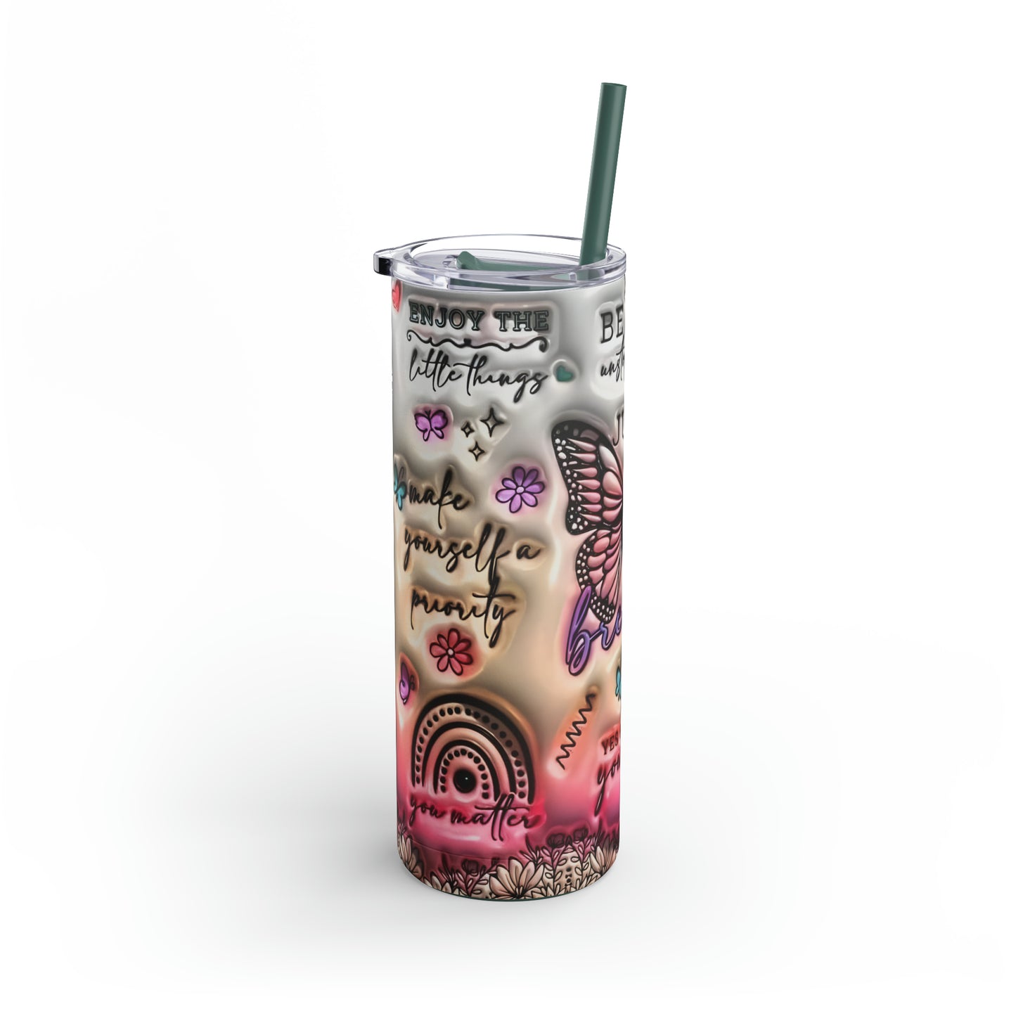 3D "Affirmations" Skinny Matte Tumbler, 20oz