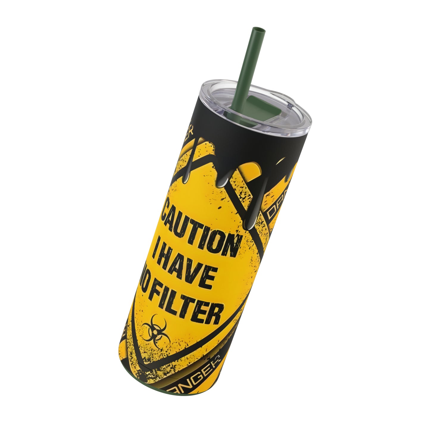 "Caution" Skinny Matte Tumbler, 20oz