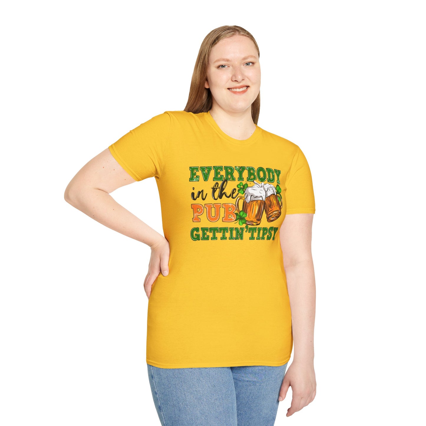 "Everybody In The Pub Getting Tipsy" Unisex Softstyle T-Shirt