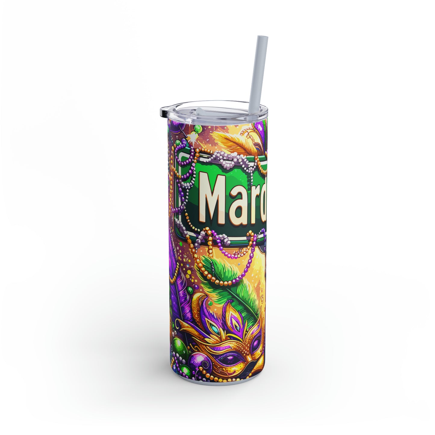 "Mardi Gras Street" Skinny Matte Tumbler, 20oz