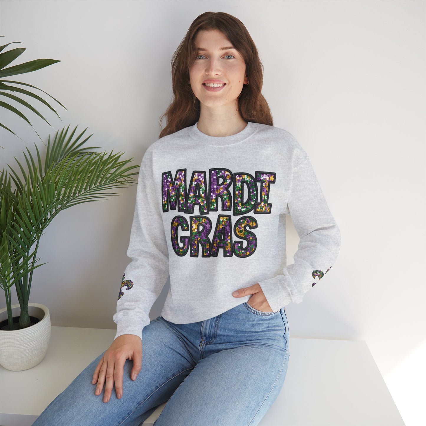 "Carnival Sparkle" Mardi Gras Unisex Heavy Blend Crewneck Sweatshirt