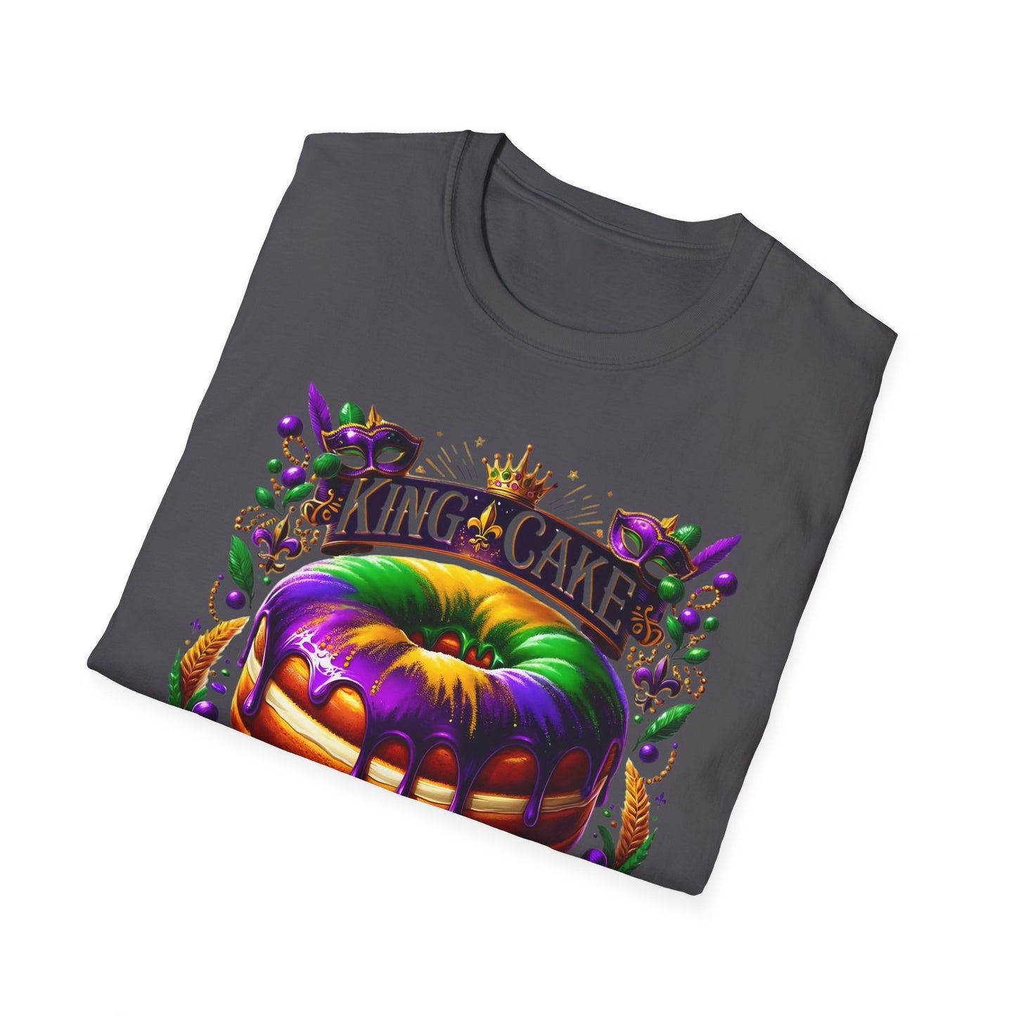 "King Cake Calories Don't Count" Unisex Soft-style T-Shirt