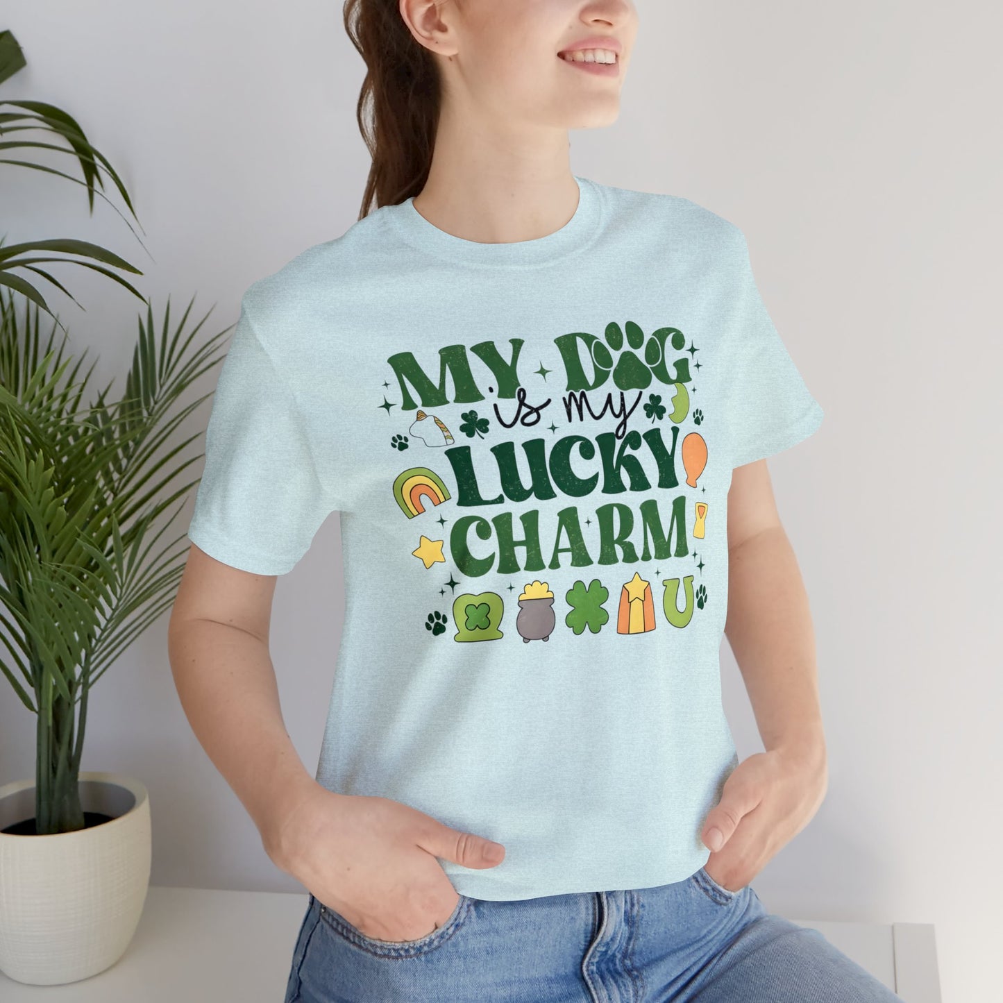 "Lucky Dog"  Unisex Jersey Short Sleeve Tee