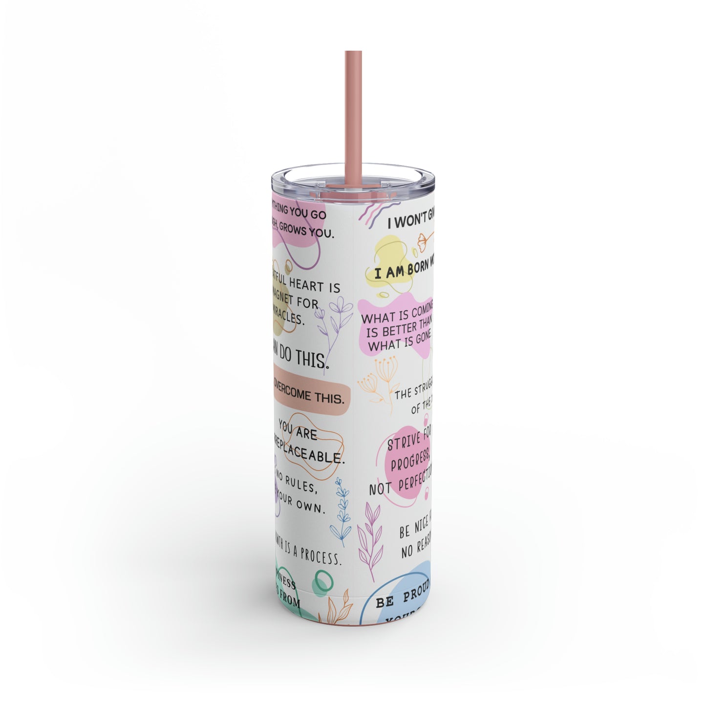 "Daily Reminders" Skinny Matte Tumbler, 20oz