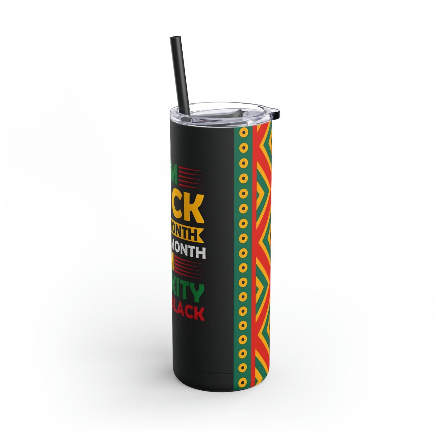 "Blackity Black" Skinny Matte Stainless Steel Tumbler, 20oz