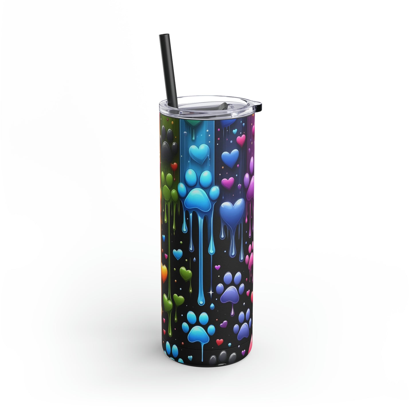 "Paws Drip" Skinny Matte Tumbler, 20oz