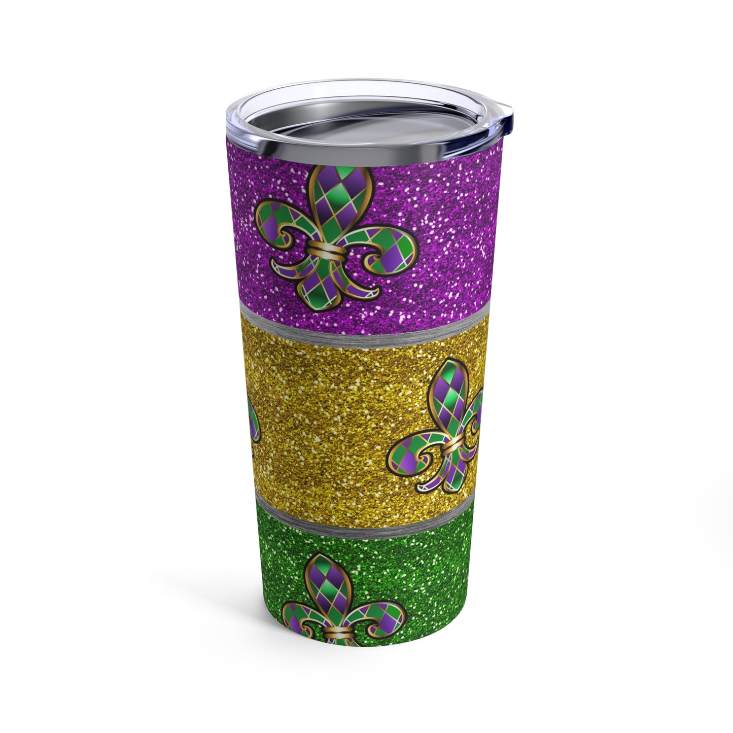 Fleur-de-lis Mardi Gras Tumbler 20oz