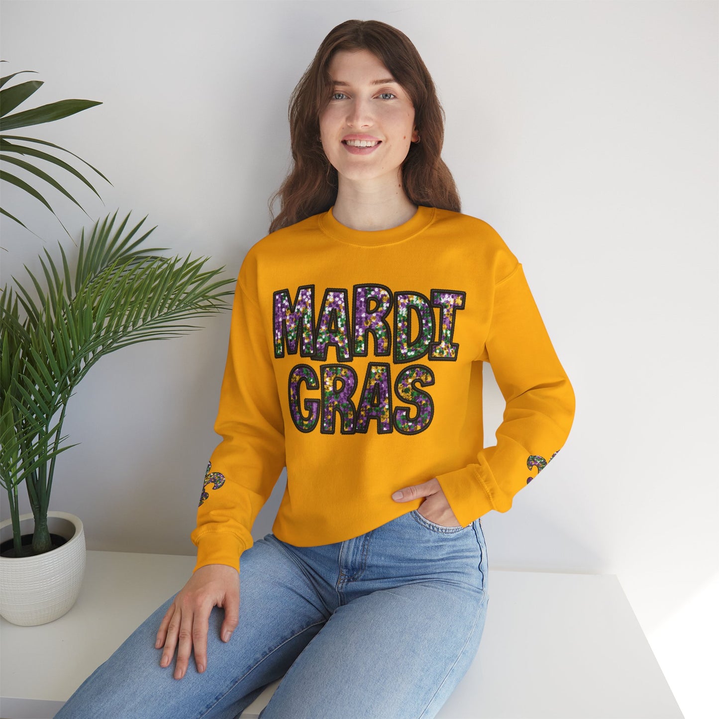 "Carnival Sparkle" Mardi Gras Unisex Heavy Blend Crewneck Sweatshirt