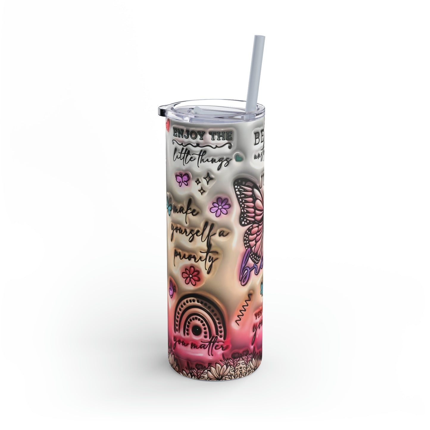 3D "Affirmations" Skinny Matte Tumbler, 20oz