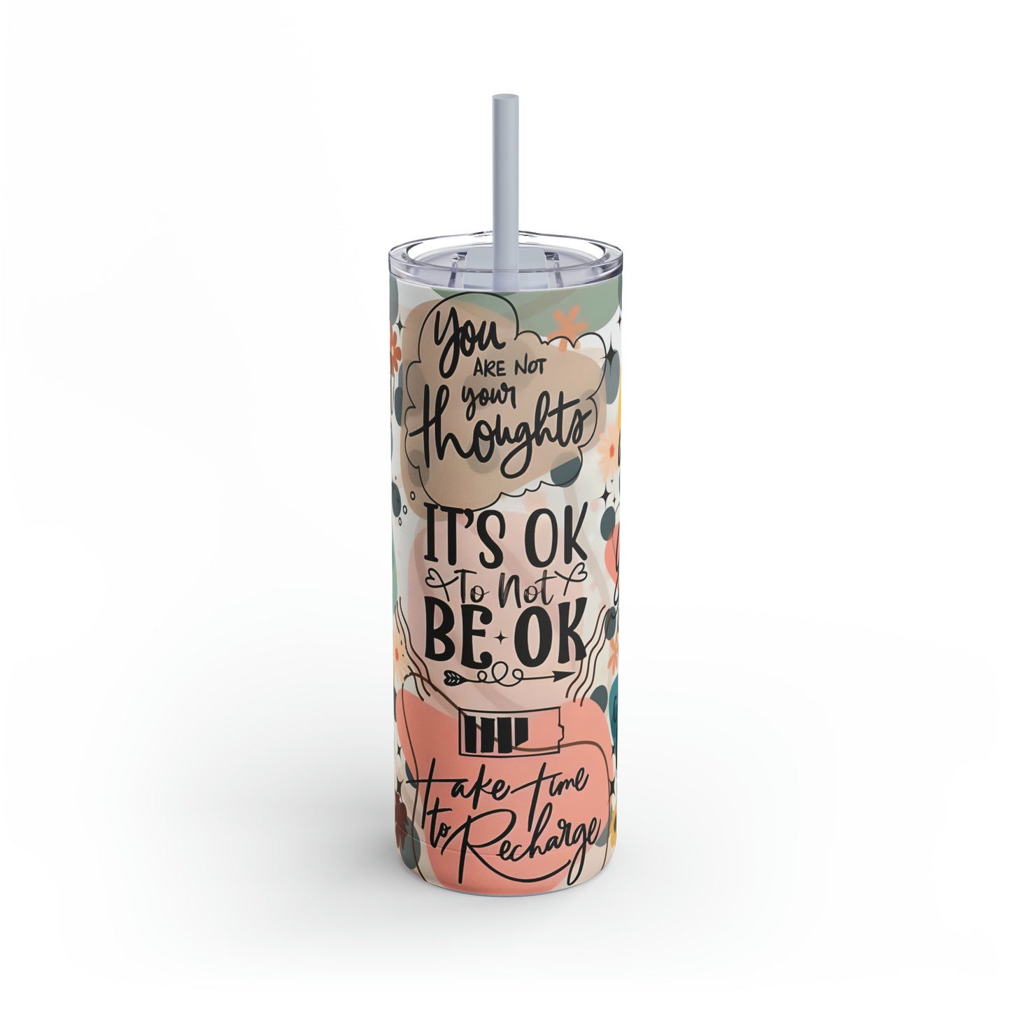 "Take Time to Recharge" Matte Tumbler, 20oz