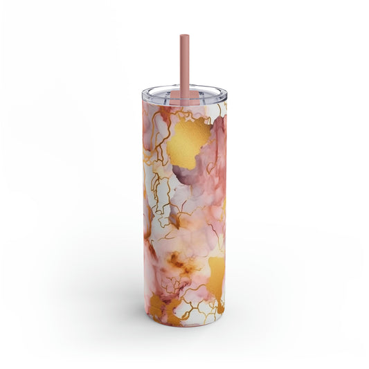 Pink Abstract Skinny Matte Tumbler, 20oz