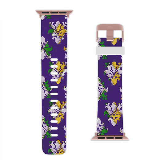 Mardi Gras Flower Design Band for Apple Watch