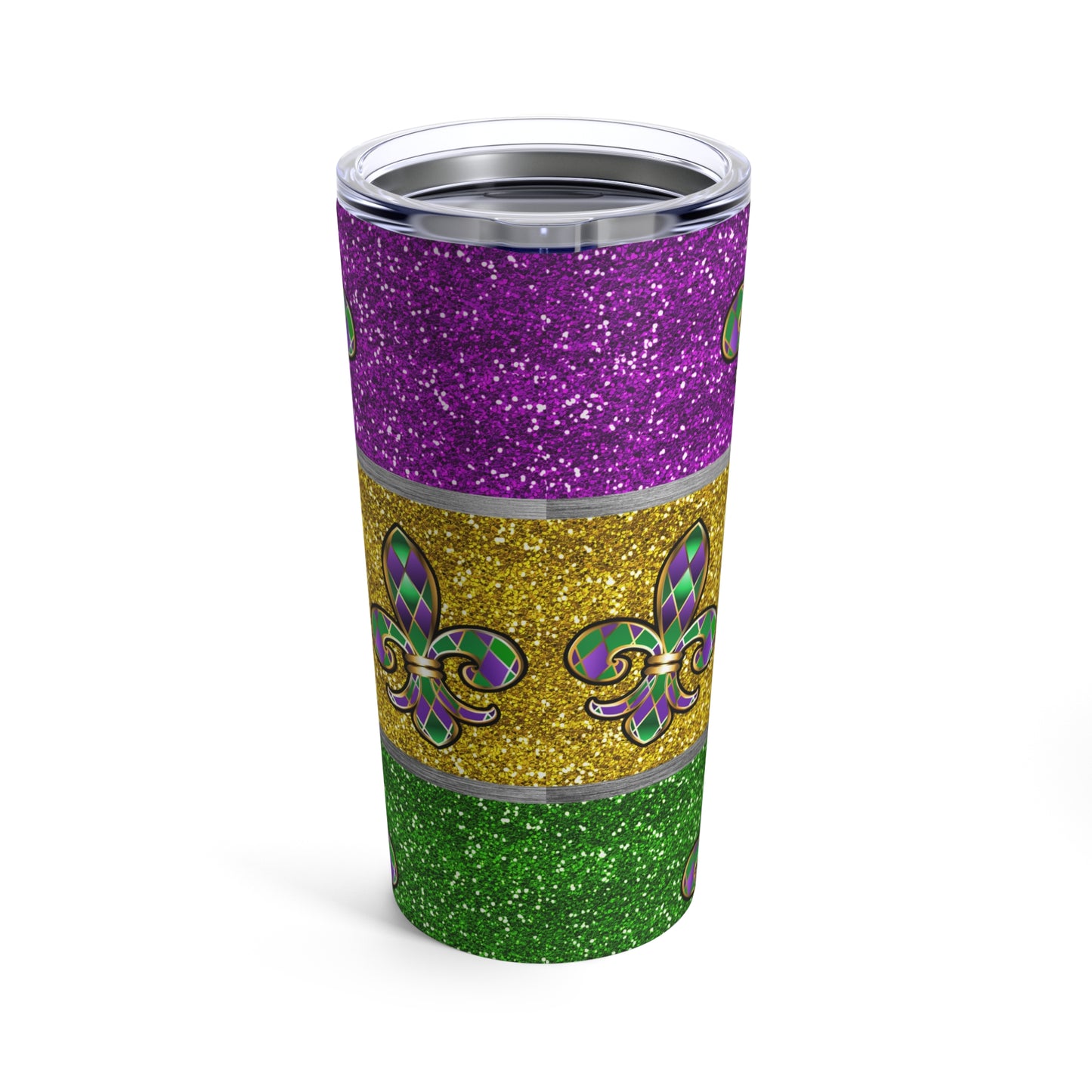 Fleur-de-lis Mardi Gras Tumbler 20oz