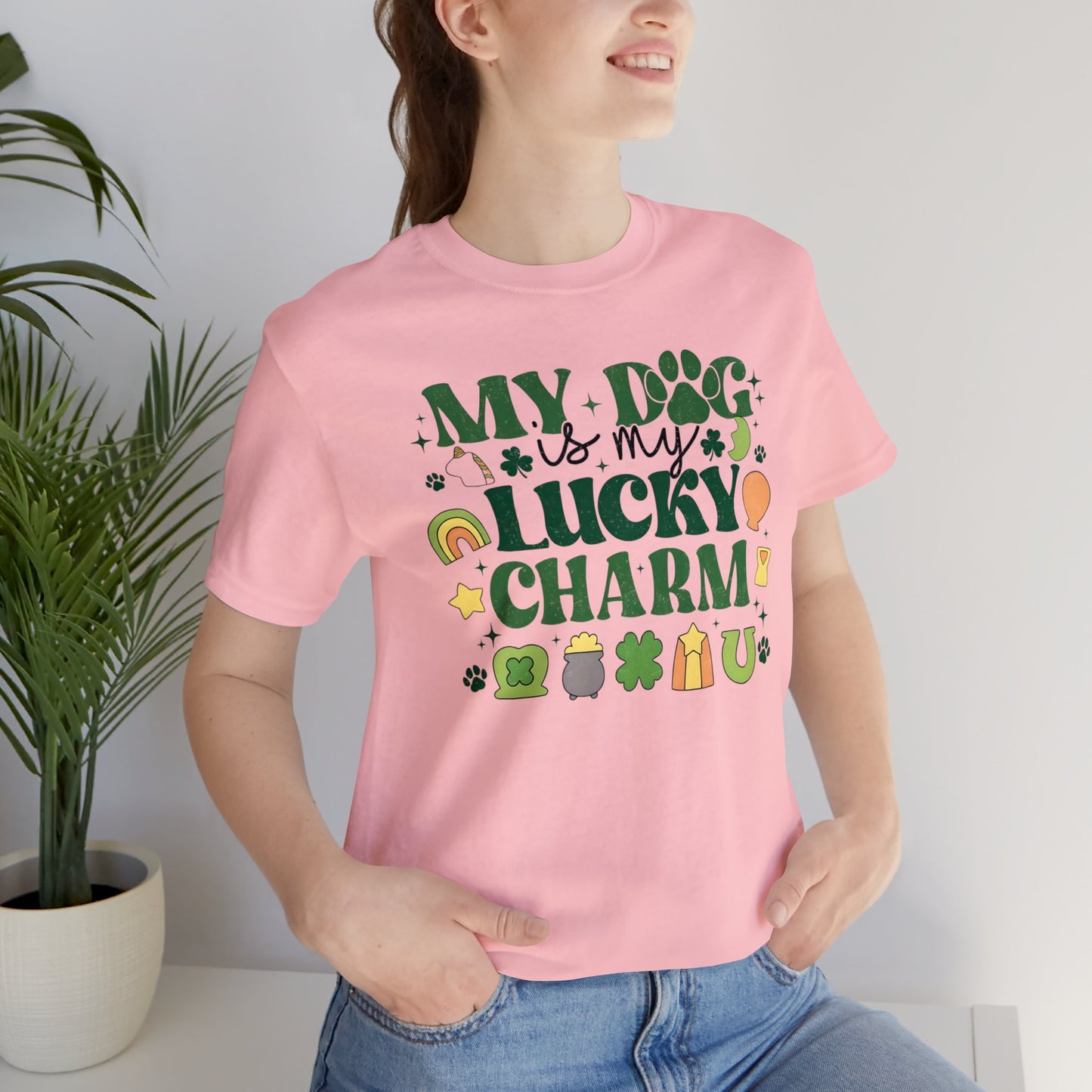 "Lucky Dog"  Unisex Jersey Short Sleeve Tee