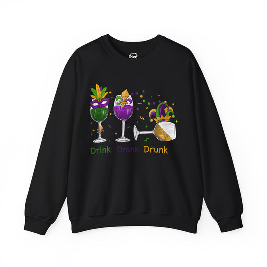 "Drink Drank Drunk" Unisex Heavy Blend Crewneck Sweatshirt