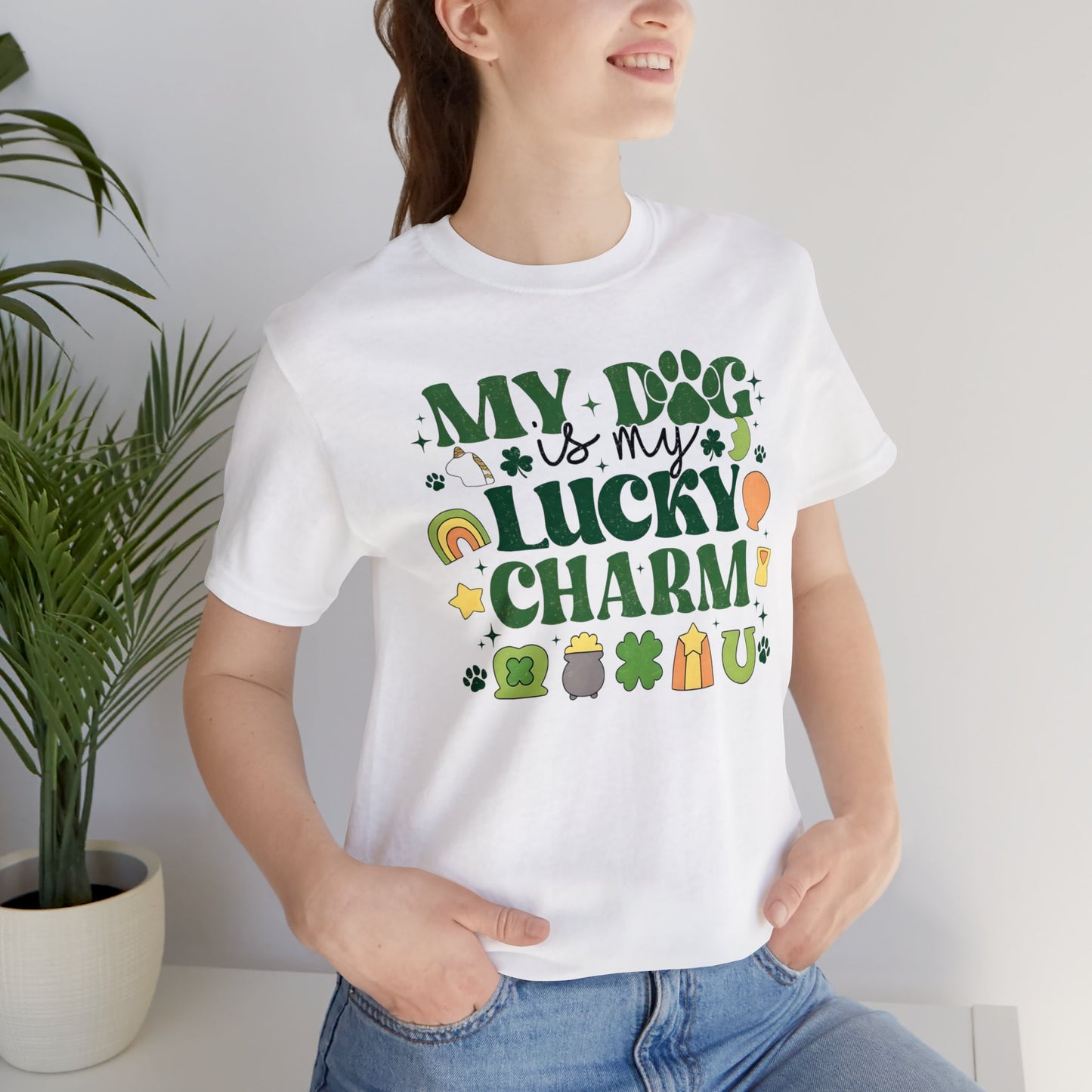 "Lucky Dog"  Unisex Jersey Short Sleeve Tee