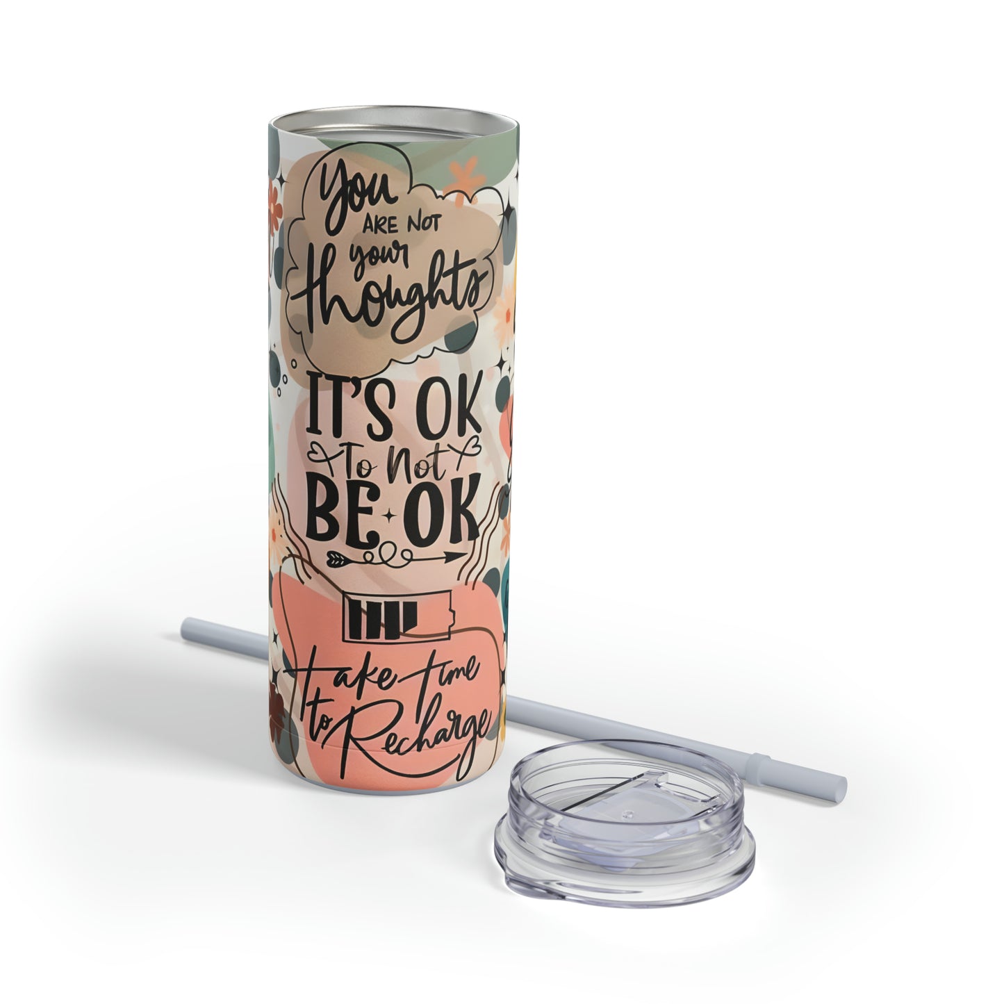 "Take Time to Recharge" Matte Tumbler, 20oz