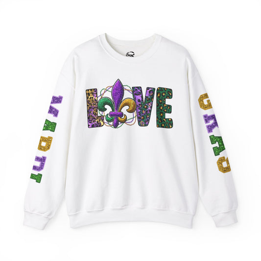 Love Mardi Gras Unisex Heavy Blend Crewneck Sweatshirt