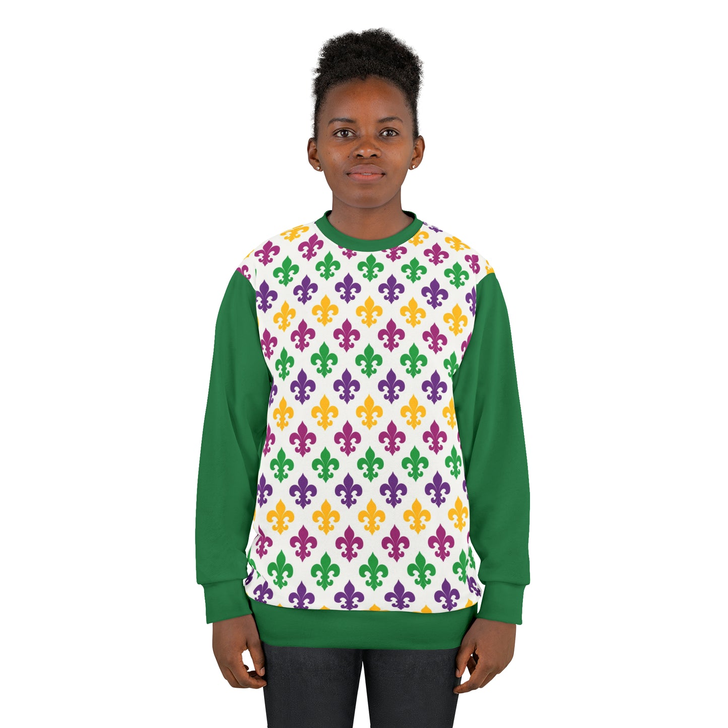 Fleur-de-lis Mardi Gras Unisex All Over Print Sweatshirt