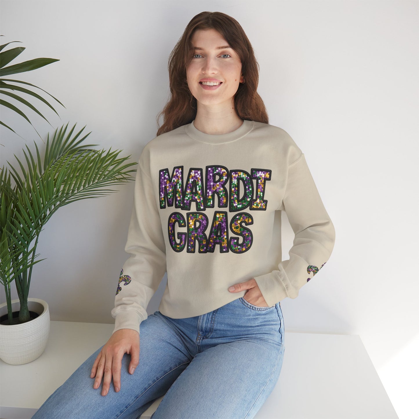 "Carnival Sparkle" Mardi Gras Unisex Heavy Blend Crewneck Sweatshirt