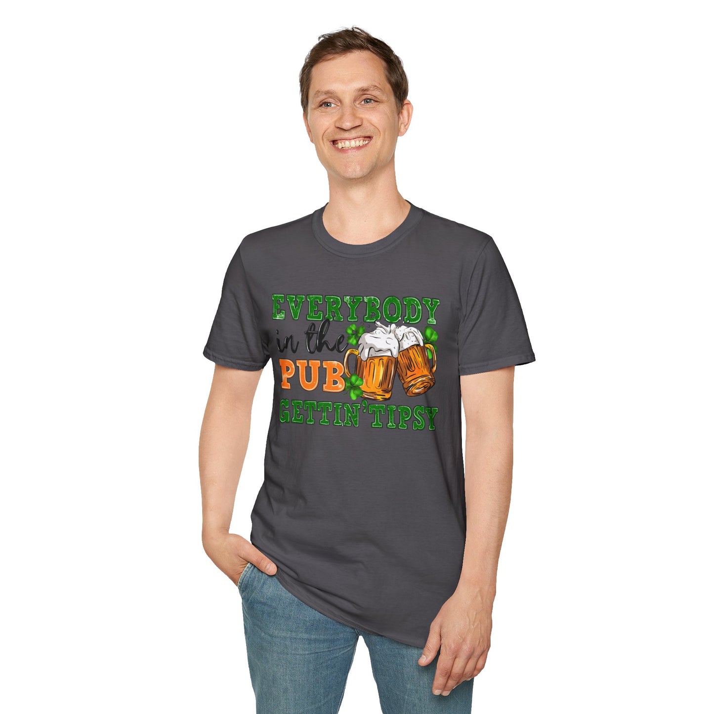 "Everybody In The Pub Getting Tipsy" Unisex Softstyle T-Shirt