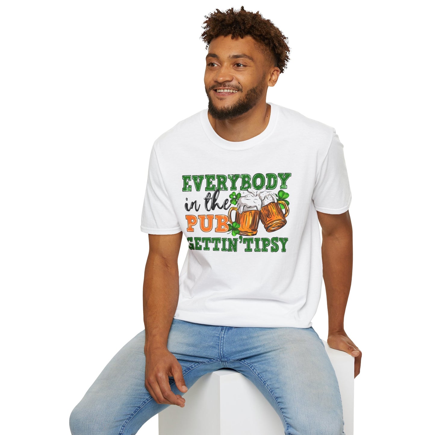 "Everybody In The Pub Getting Tipsy" Unisex Softstyle T-Shirt