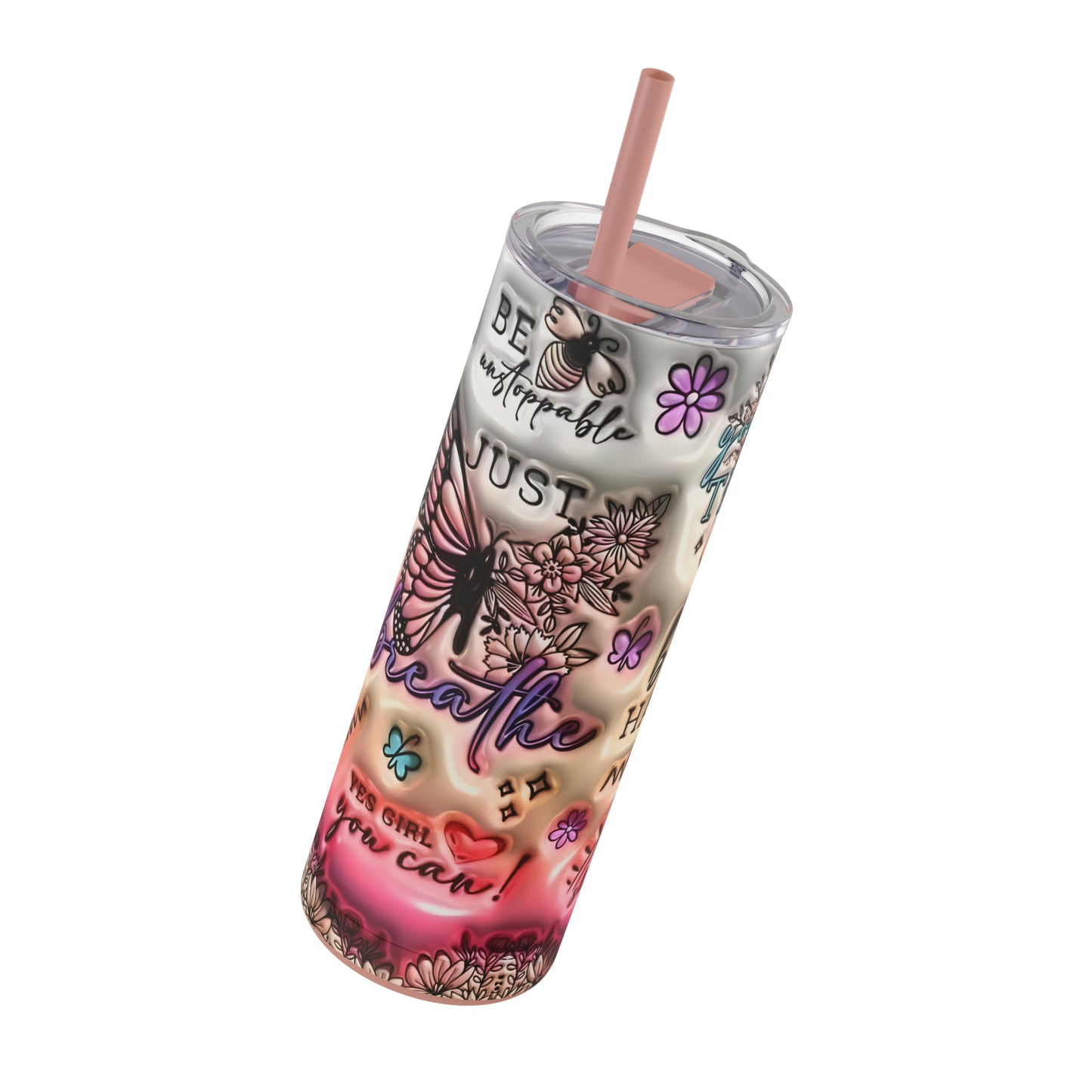 3D "Affirmations" Skinny Matte Tumbler, 20oz