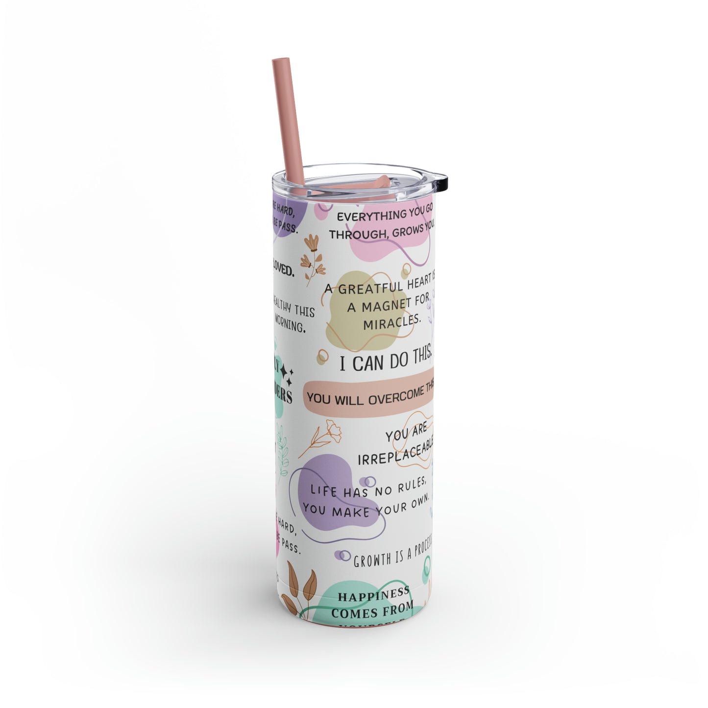 "Daily Reminders" Skinny Matte Tumbler, 20oz