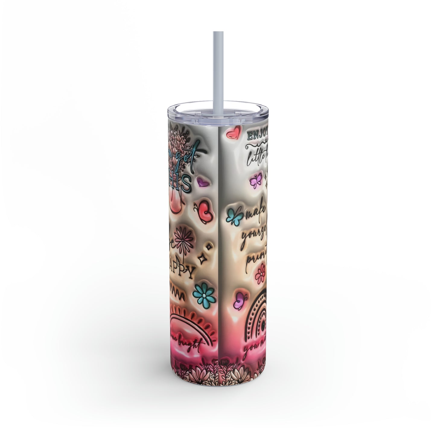 3D "Affirmations" Skinny Matte Tumbler, 20oz