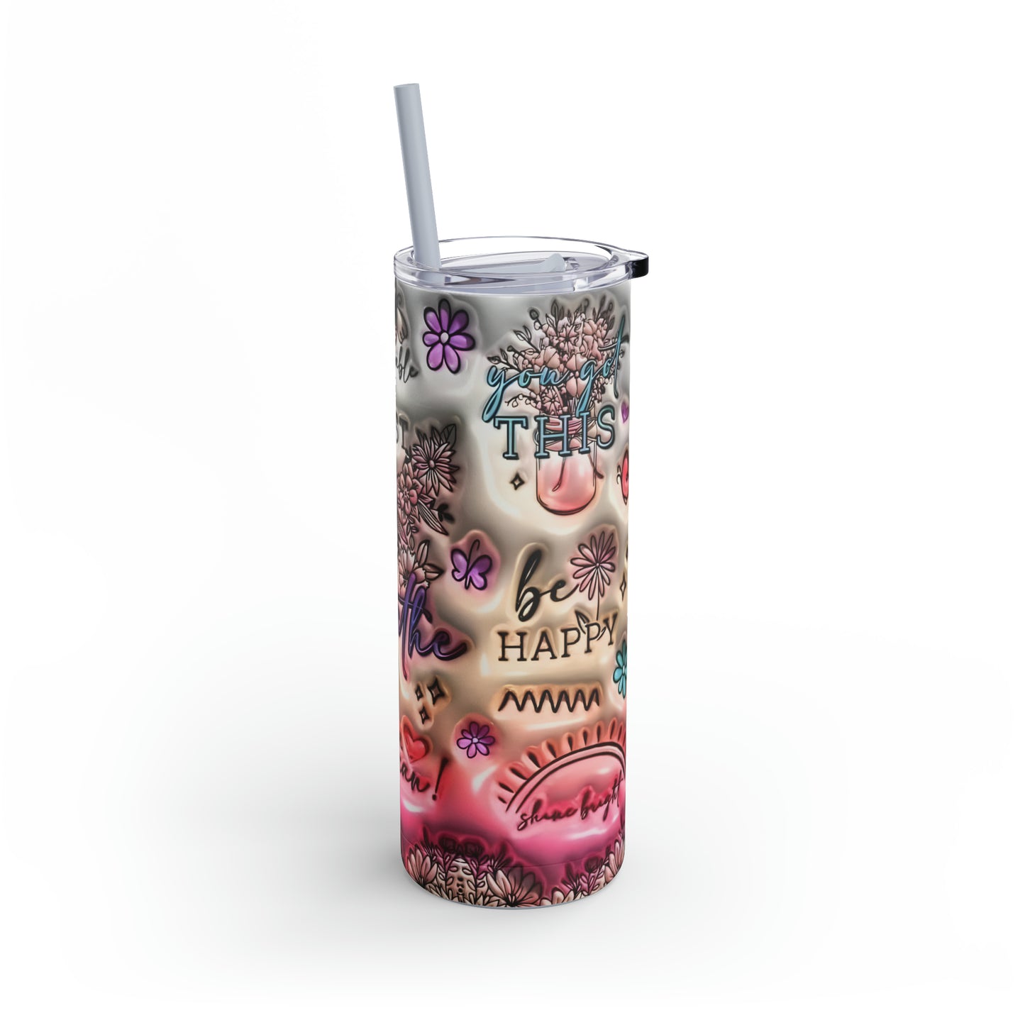 3D "Affirmations" Skinny Matte Tumbler, 20oz