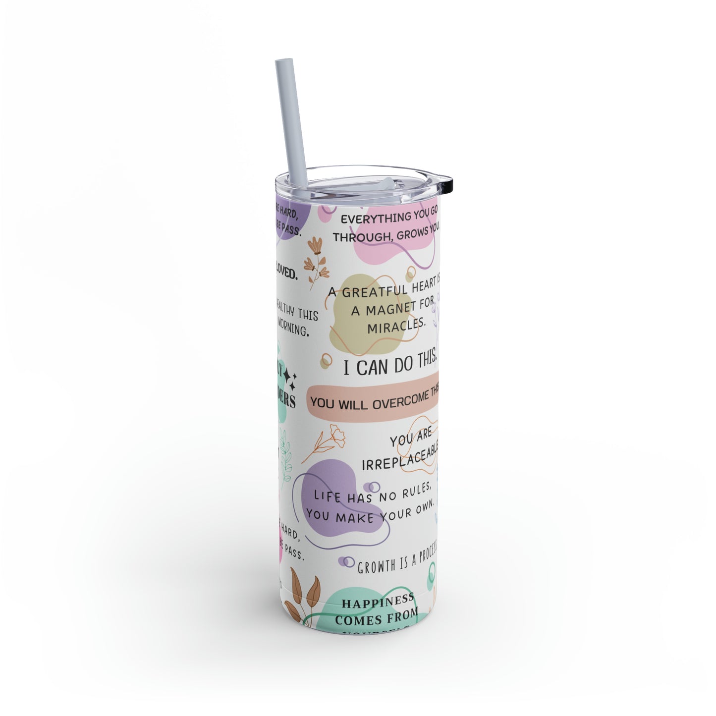 "Daily Reminders" Skinny Matte Tumbler, 20oz