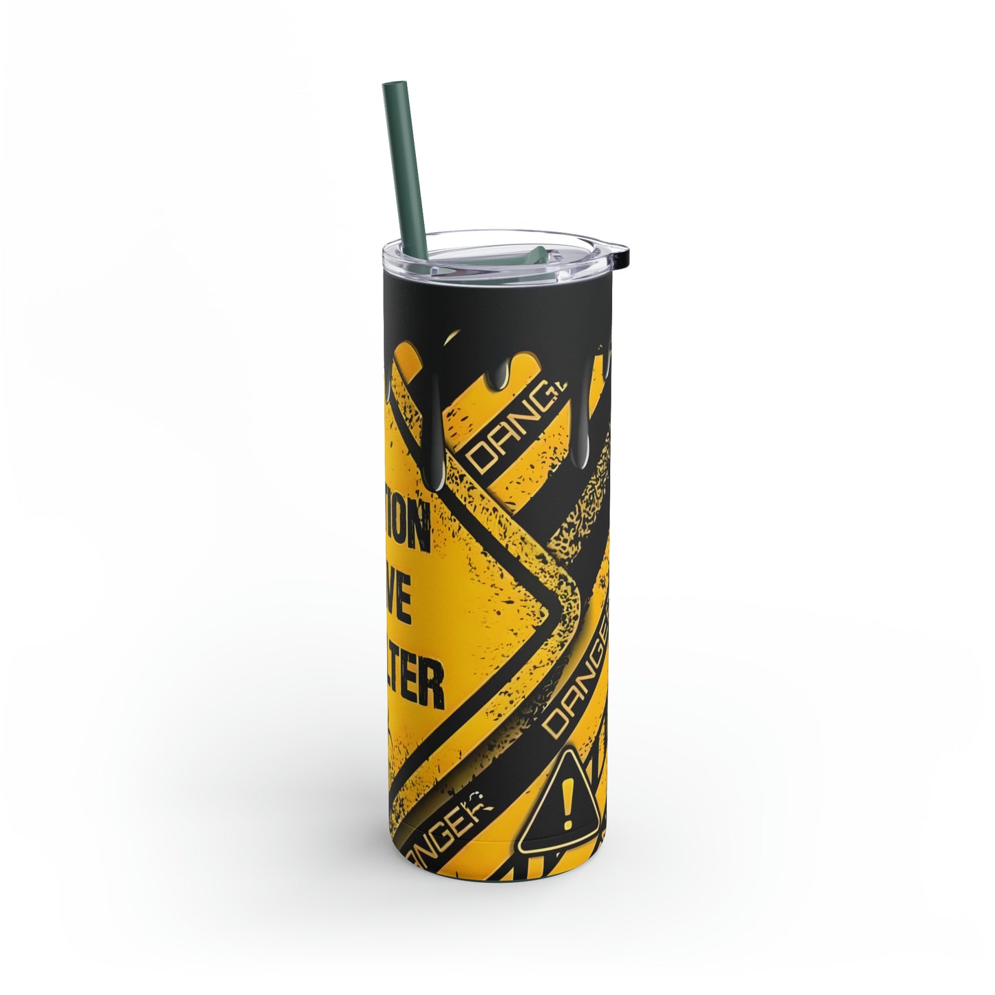 "Caution" Skinny Matte Tumbler, 20oz