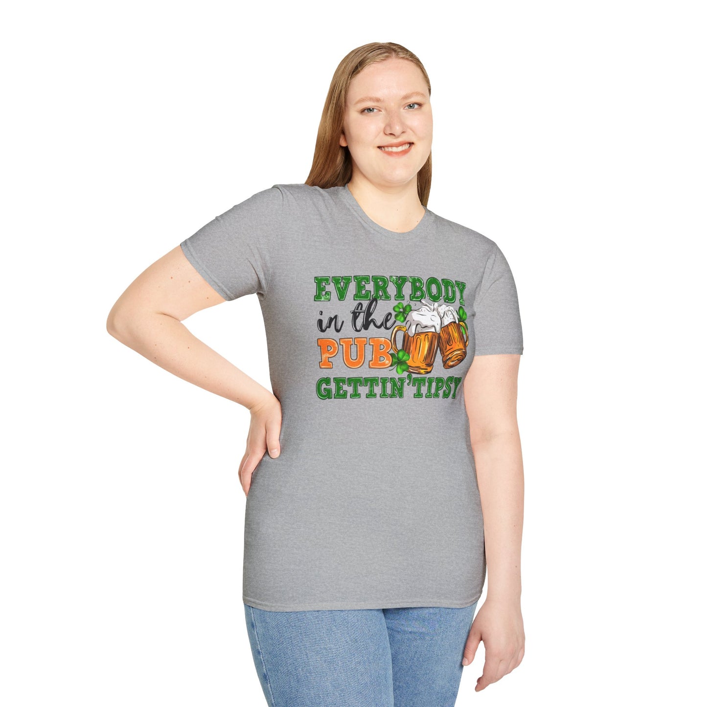 "Everybody In The Pub Getting Tipsy" Unisex Softstyle T-Shirt