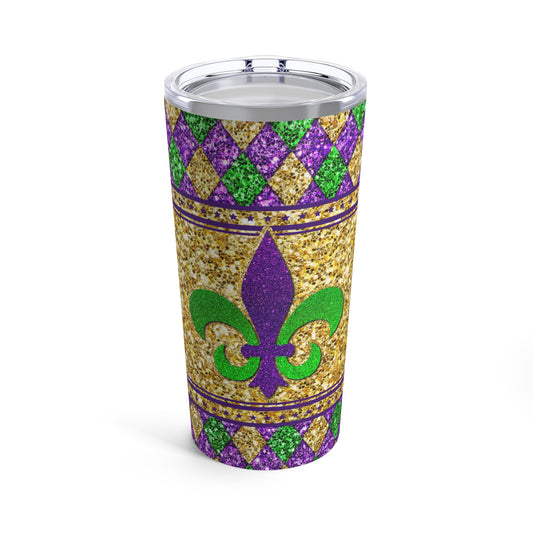 Mardi Gras Fleur-de-lis Tumbler 20oz