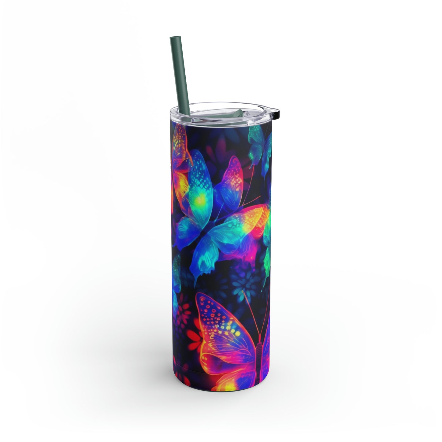 "Butterfly Glow" Skinny Matte Tumbler, 20oz