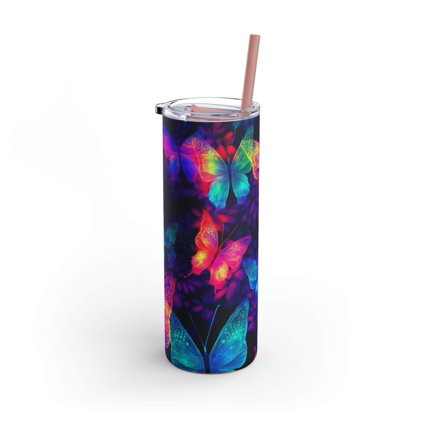 "Butterfly Glow" Skinny Matte Tumbler, 20oz