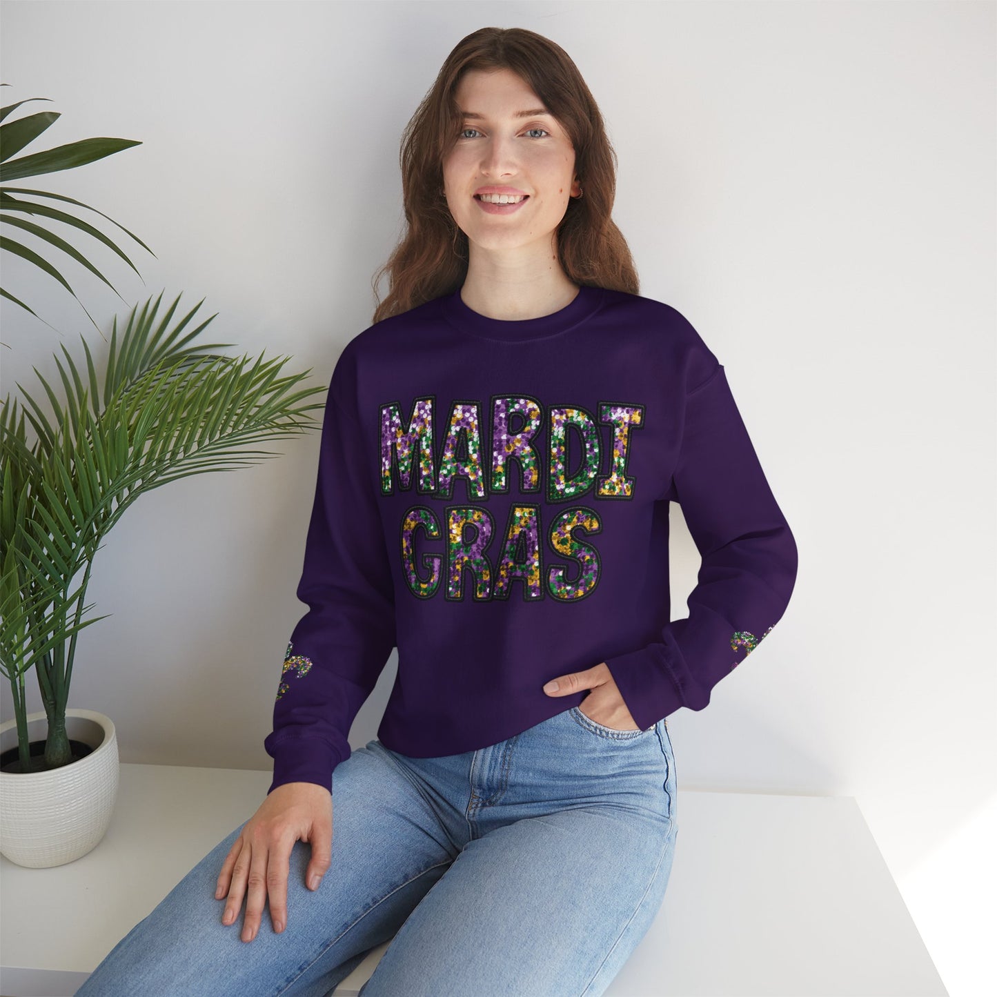 "Carnival Sparkle" Mardi Gras Unisex Heavy Blend Crewneck Sweatshirt