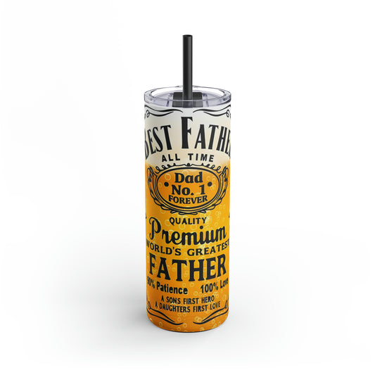 "Premium Father" Skinny Matte Tumbler, 20oz