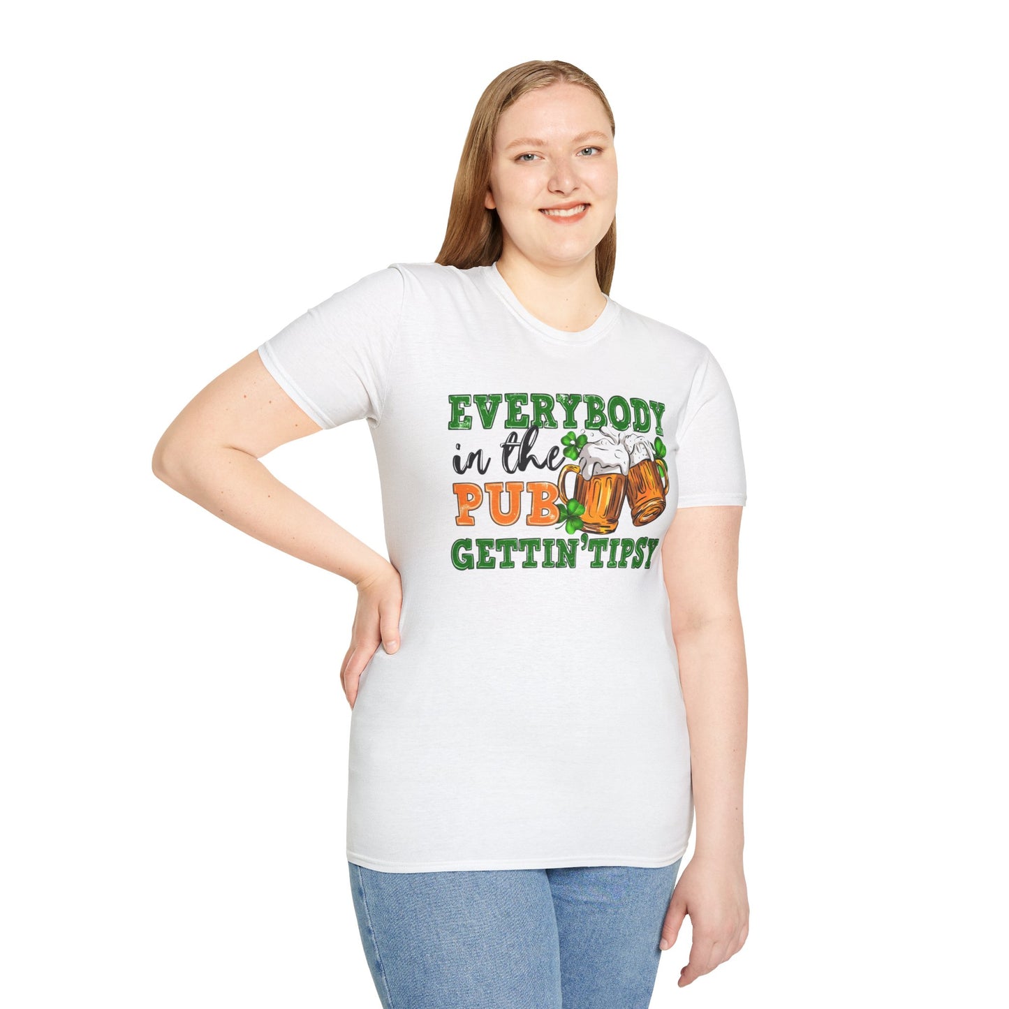 "Everybody In The Pub Getting Tipsy" Unisex Softstyle T-Shirt