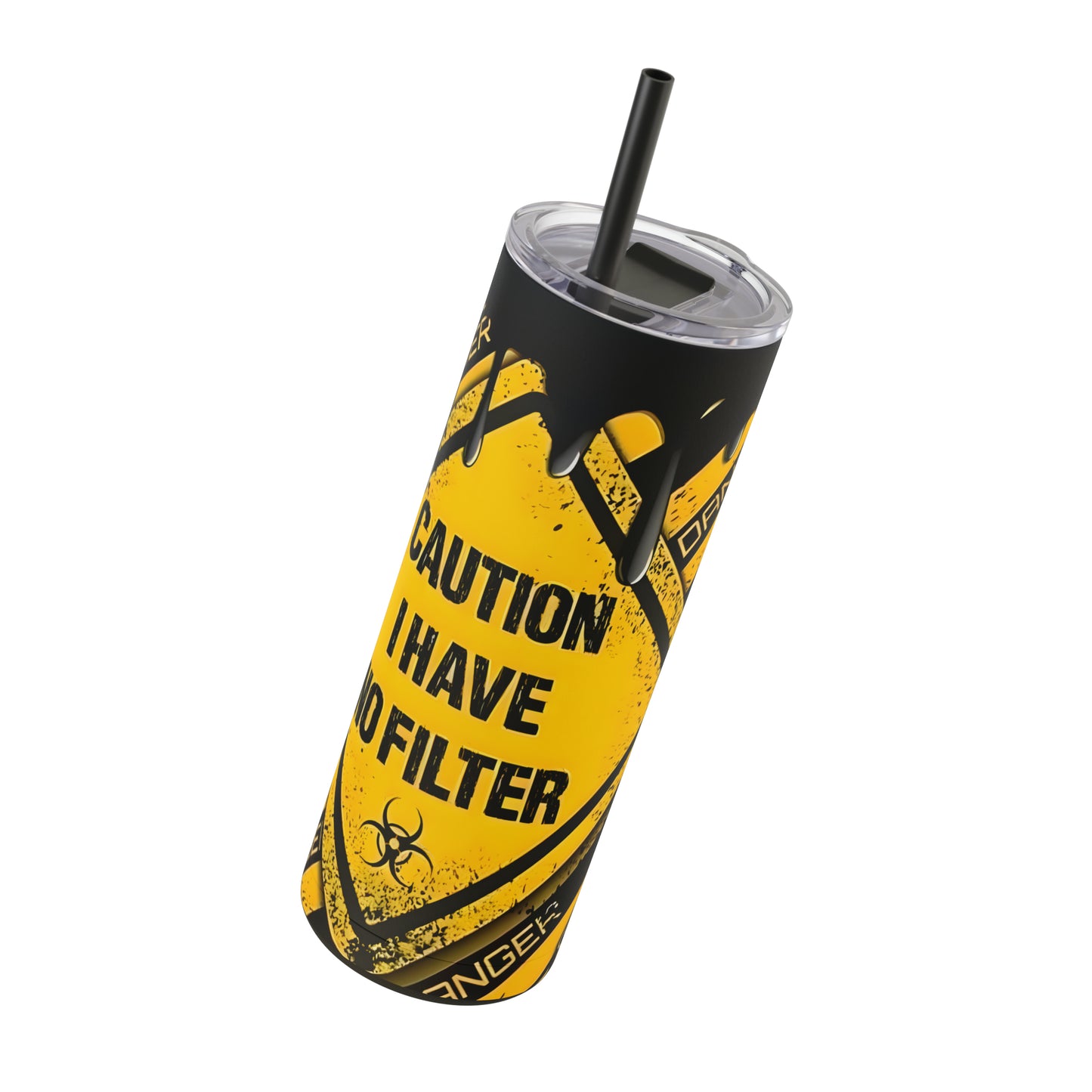 "Caution" Skinny Matte Tumbler, 20oz