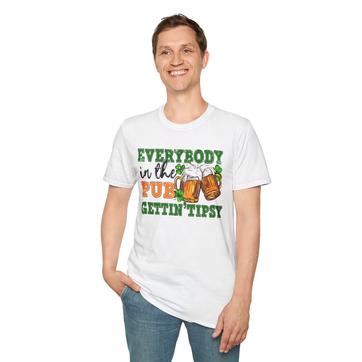 "Everybody In The Pub Getting Tipsy" Unisex Softstyle T-Shirt