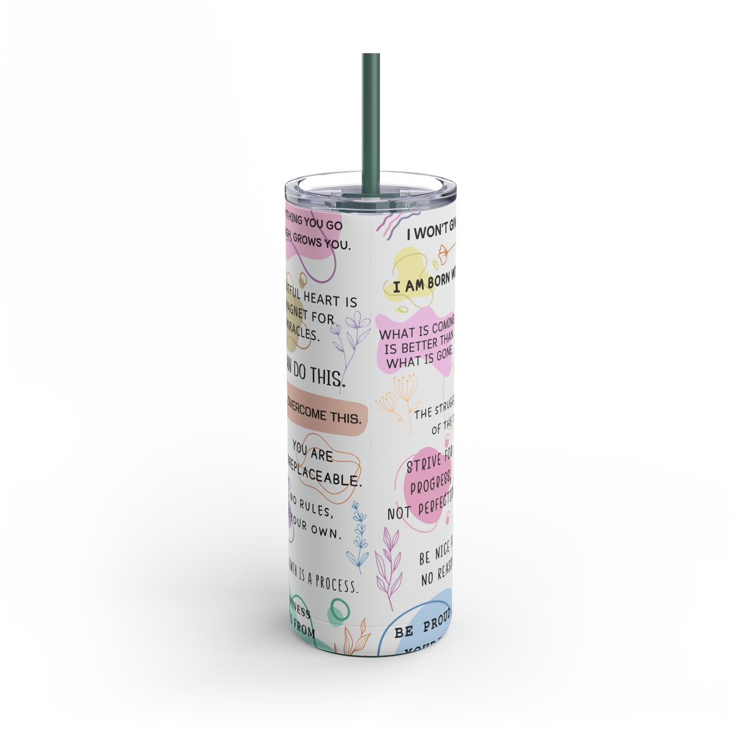 "Daily Reminders" Skinny Matte Tumbler, 20oz