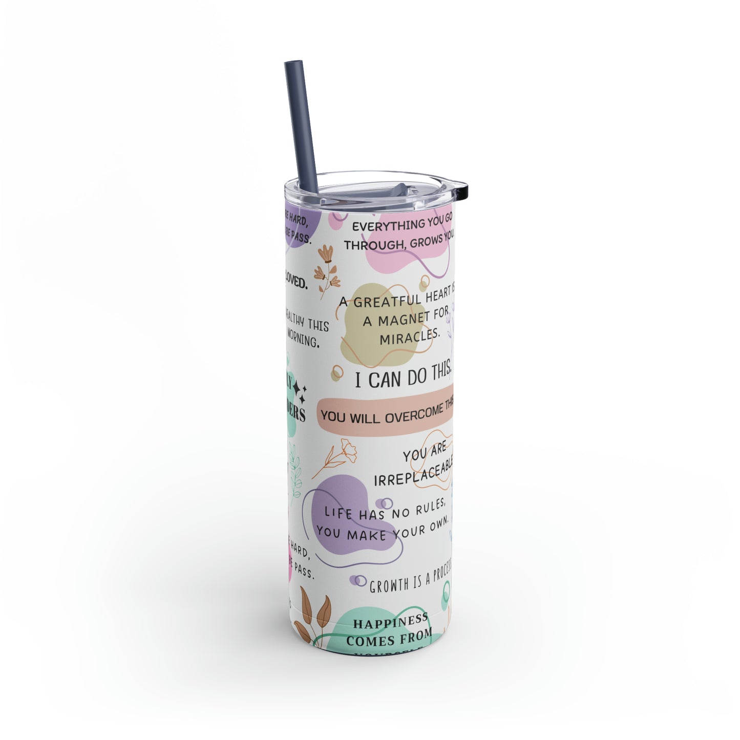 "Daily Reminders" Skinny Matte Tumbler, 20oz