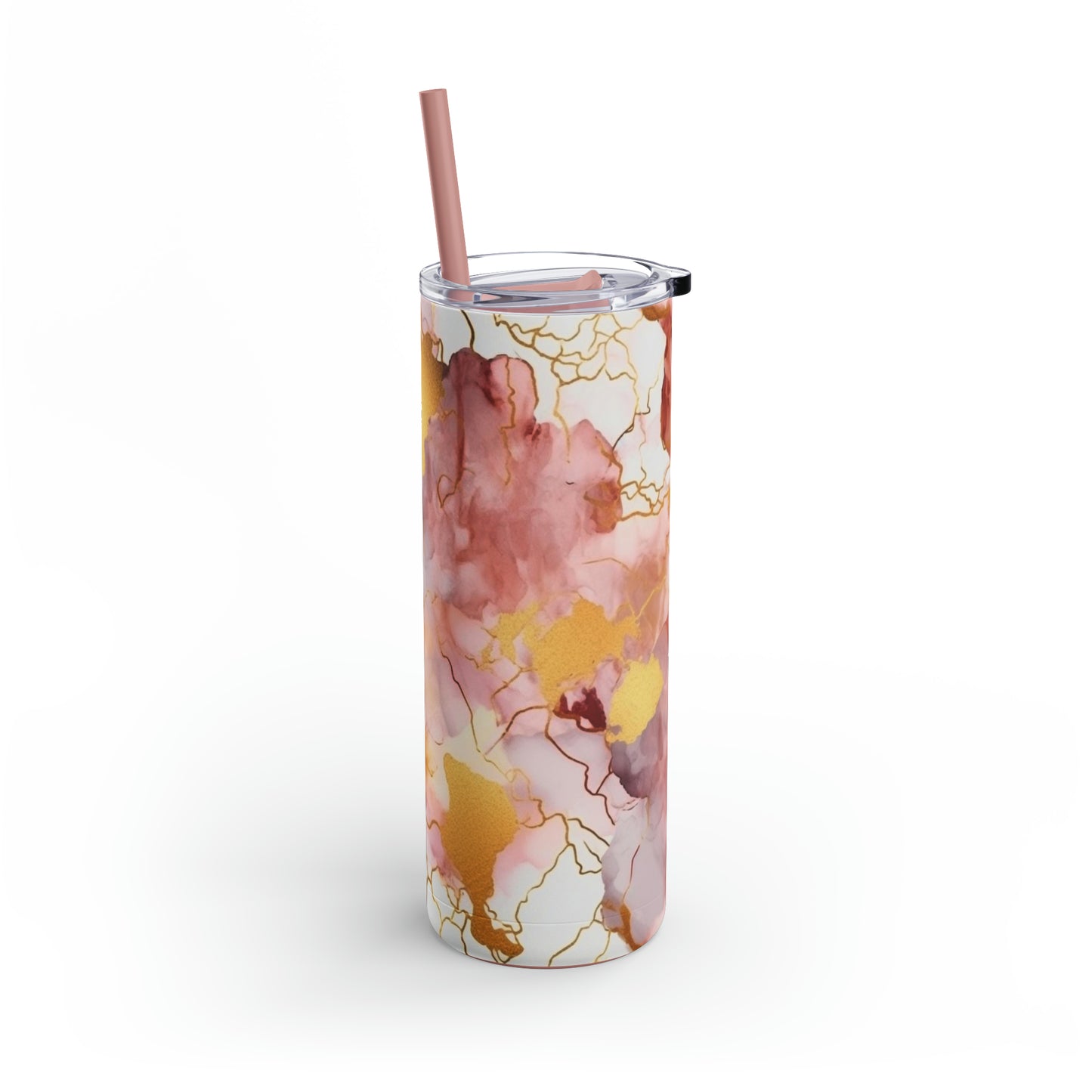 Pink Abstract Skinny Matte Tumbler, 20oz