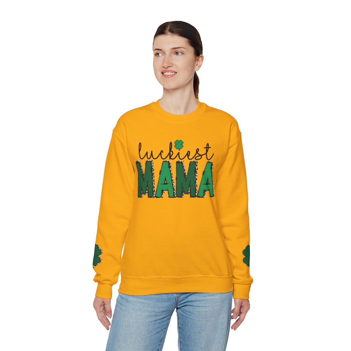 "Luckiest Mama" Heavy Blend Crewneck Sweatshirt