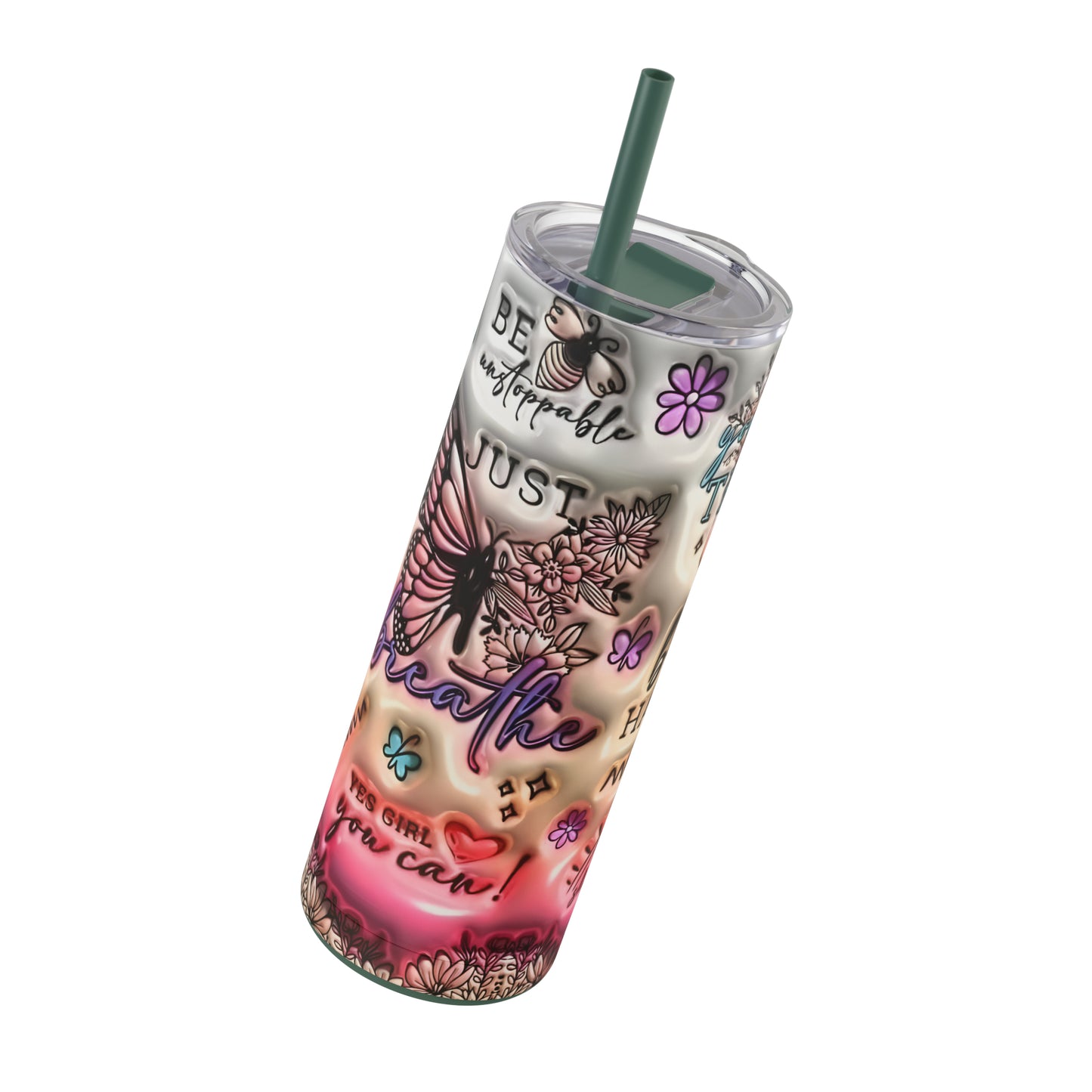 3D "Affirmations" Skinny Matte Tumbler, 20oz