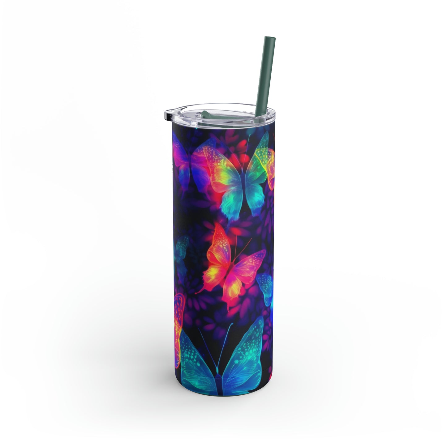 "Butterfly Glow" Skinny Matte Tumbler, 20oz