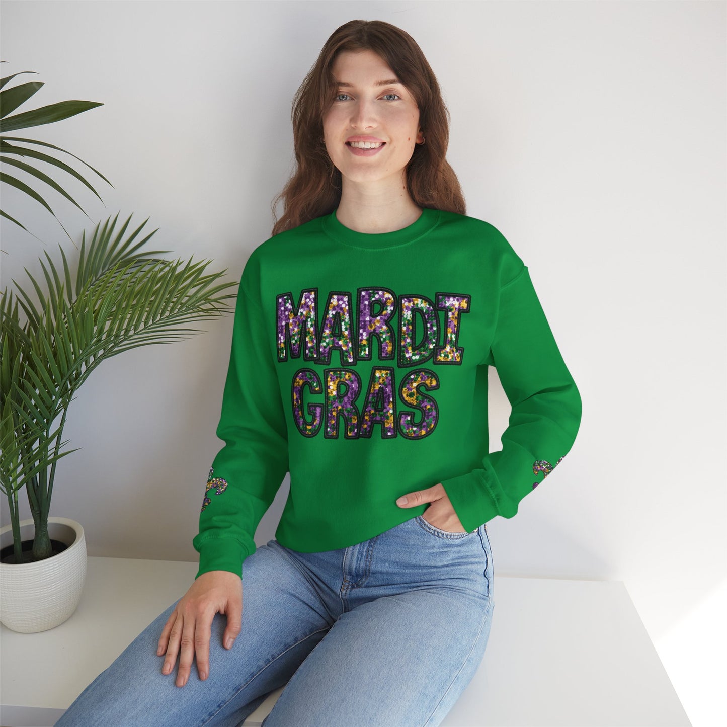 "Carnival Sparkle" Mardi Gras Unisex Heavy Blend Crewneck Sweatshirt