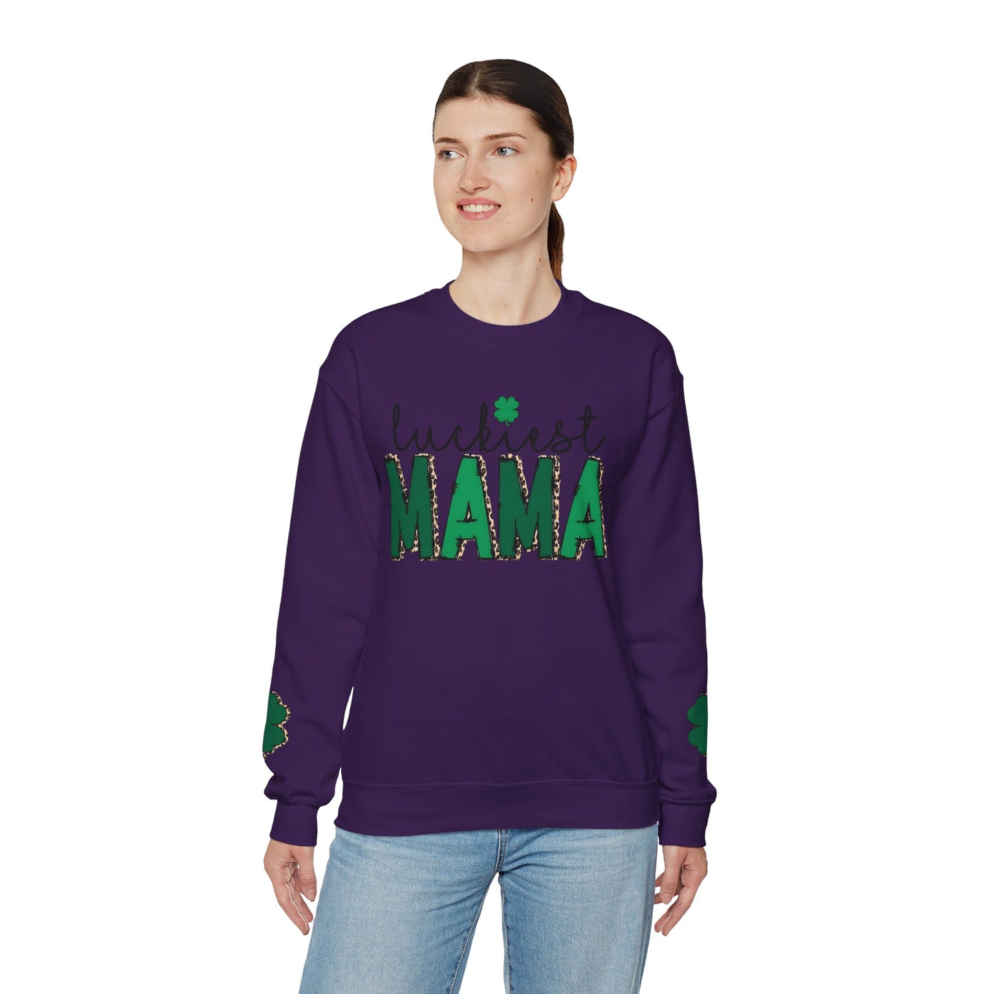 "Luckiest Mama" Heavy Blend Crewneck Sweatshirt