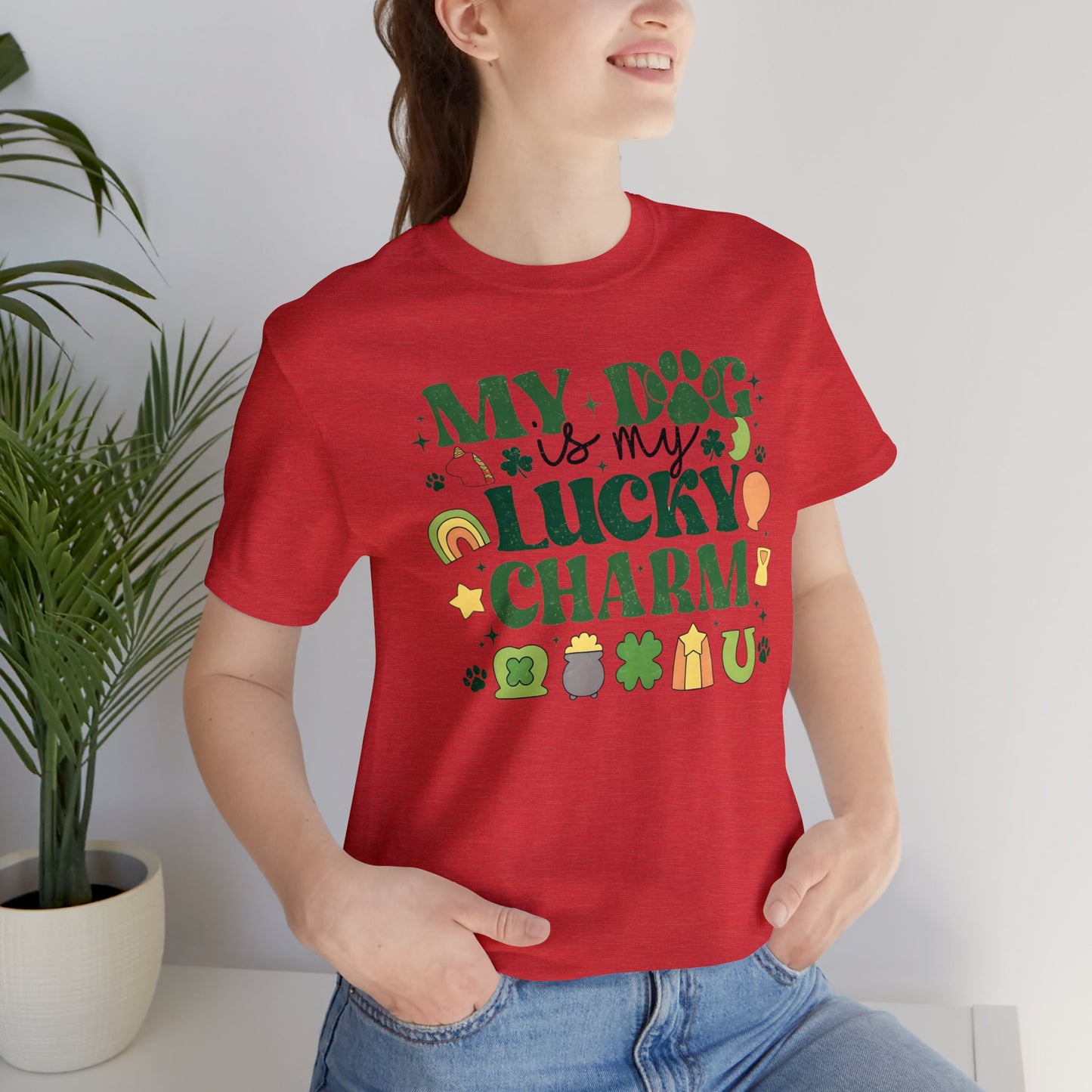 "Lucky Dog"  Unisex Jersey Short Sleeve Tee